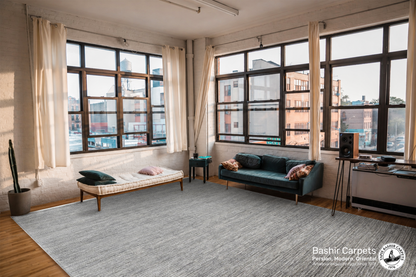 Tapis en laine gris