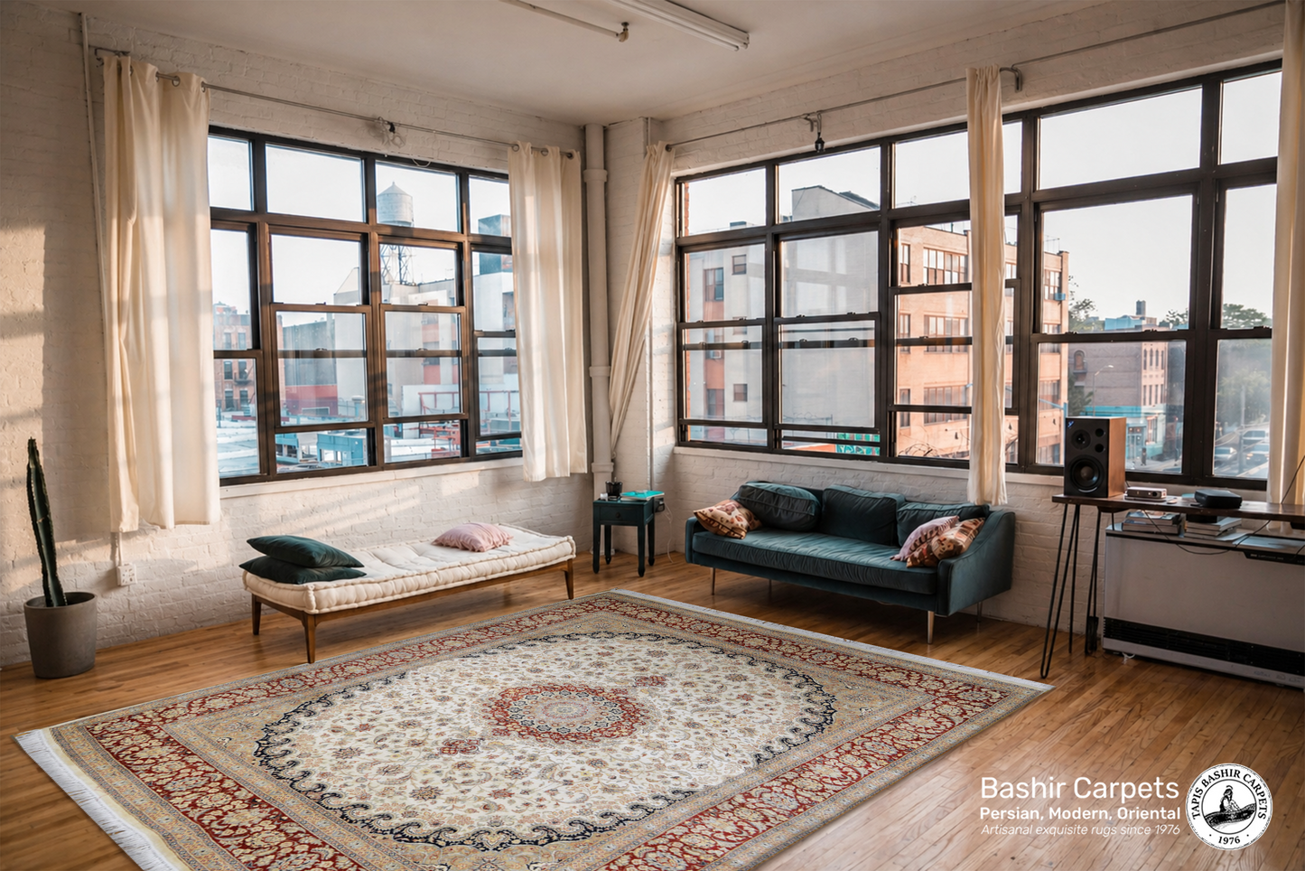 Tapis en soie Ispahan Kitabi Nagshe