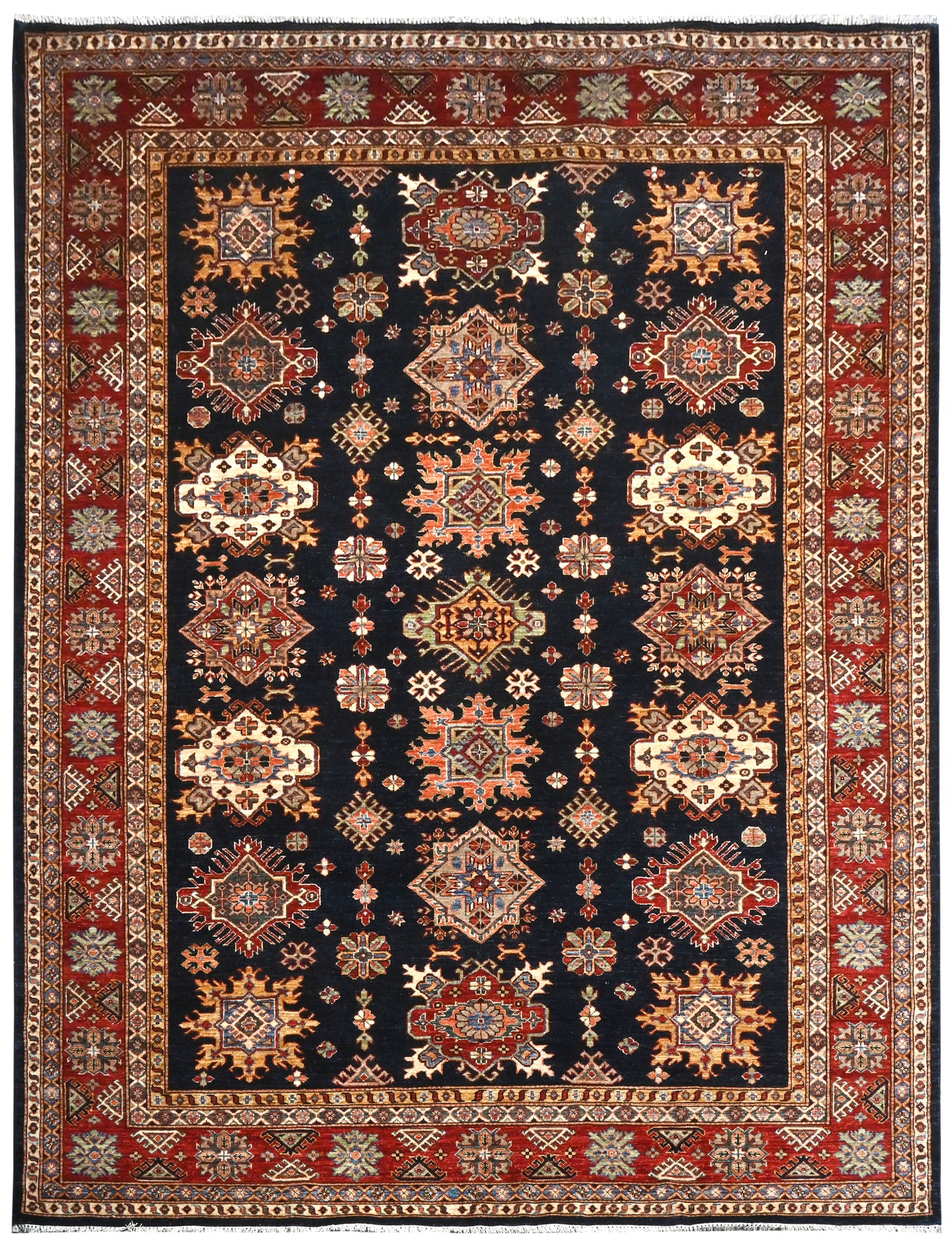 Tapis kazakh | 10'7" x 7'11" | Décoration intérieure | Tapis en laine noué à la main