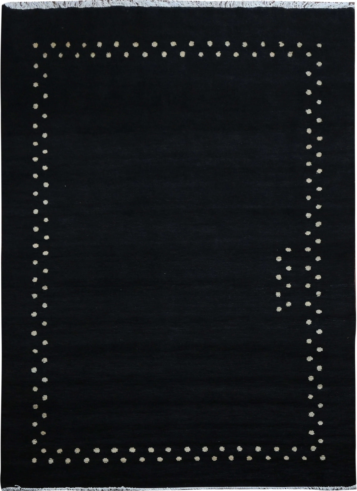 T24061352 Beni Ourain Hand-Knotted Wool &amp; Silk Rug