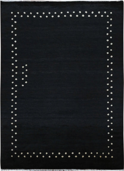 T24061352 Beni Ourain Hand-Knotted Wool &amp; Silk Rug
