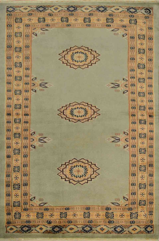 Fine Bokhara Wool Rug | 4'1" x 2'7" | Home Decor | Hand-knotted Area Rug