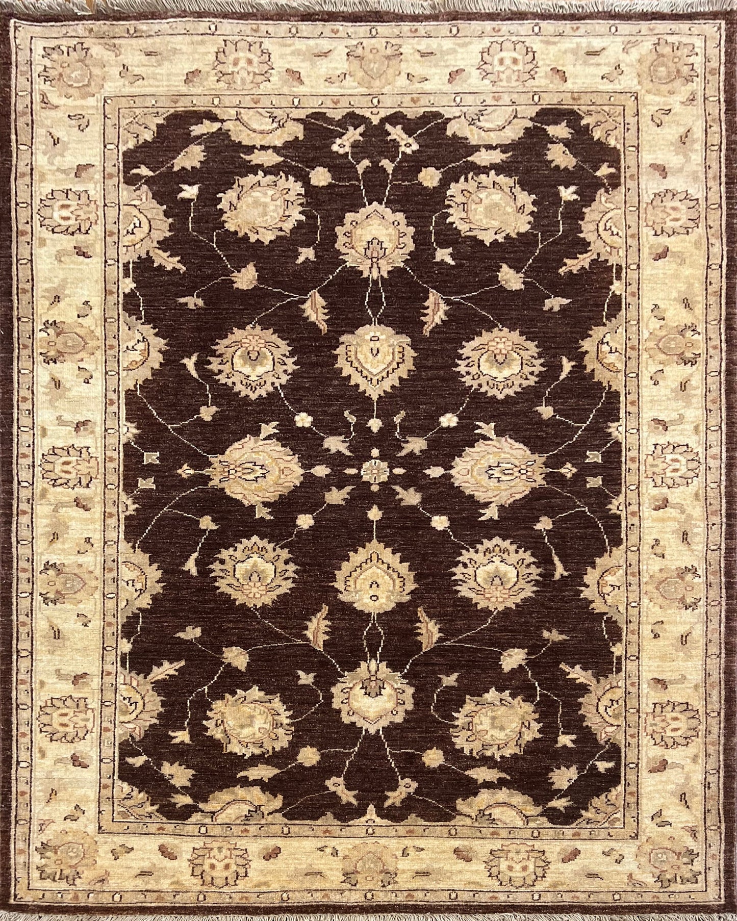 Faryab Lotus Rug | 7'1" x 4'7" | Home Decor | Hand-knotted Wool Area Rug