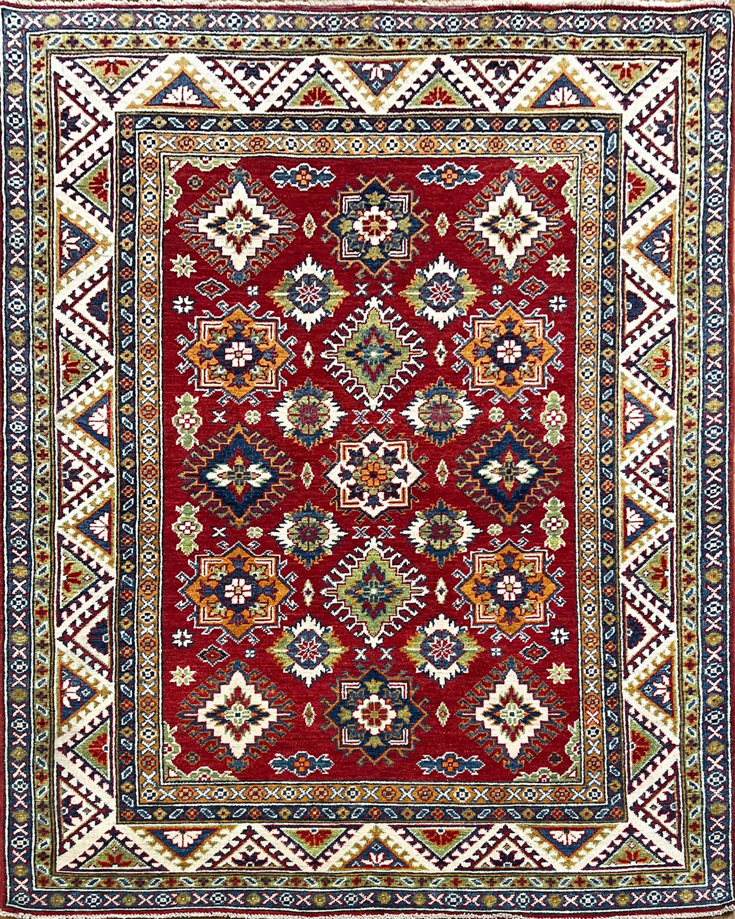 Kazakh Wool Rug | 6'9" x 4'11" | Home Decor | Hand-Knotted Rug