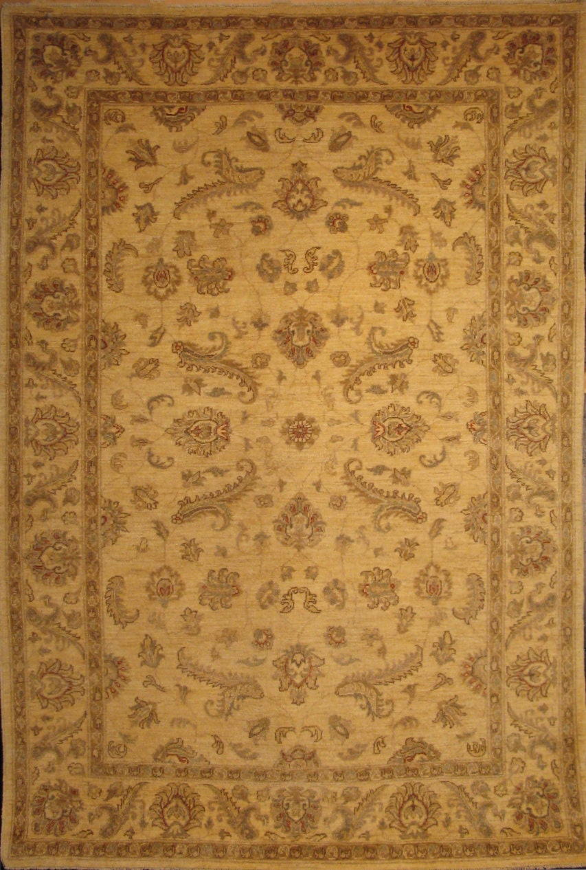 Faryab Lotus Carpet | 8'8" x 6' | Home Decor | Hand-knotted Wool Area Rug