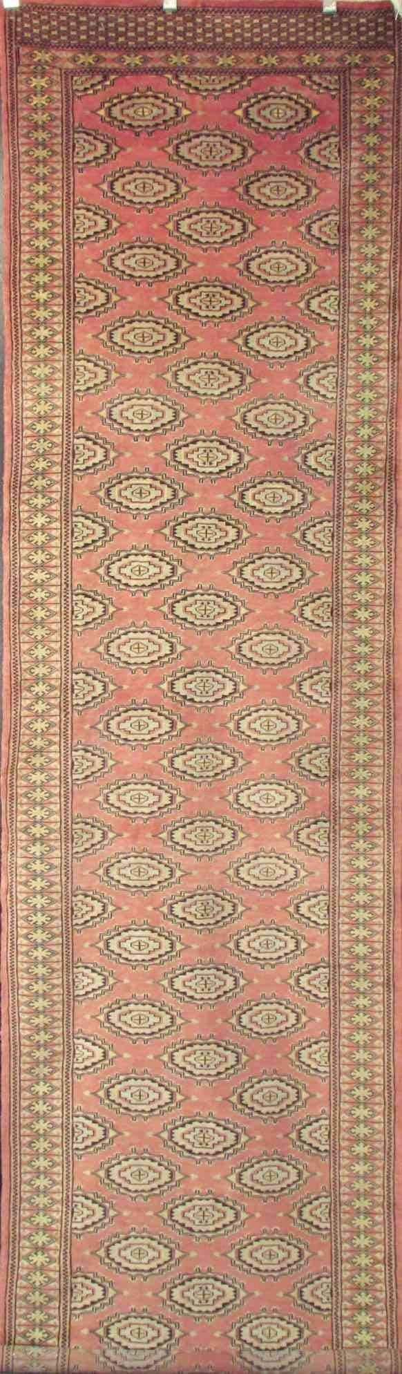 Bokhara Runner Rug | 11'1" x 3'2" feet | Genuine Hand-Knotted Carpet | New Area Rug