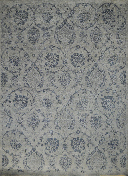 Asfari Lotus Garden Carpet | 11'10" x 8'11" | Home Decor | Hand-knotted Area Rug