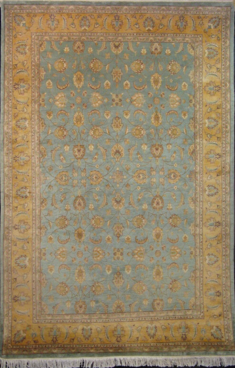 Ghoum Lotus Silk Carpet | 9'4" x 6'3" | Home Decor | Hand-Knotted Area Rug