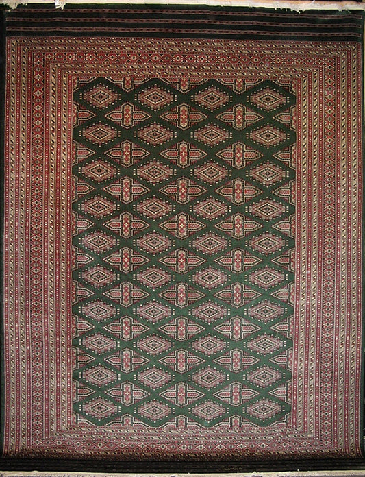 Fine Bokhara Carpet | 11'11" x 9' feet | Genuine Hand-knotted Wool Area Rug