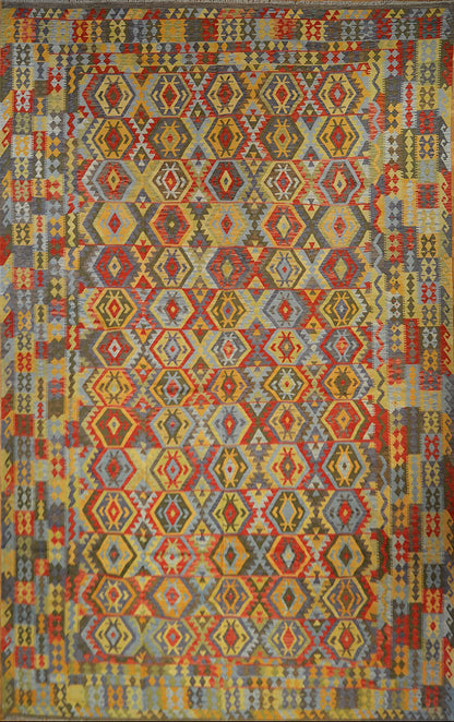 Kilim Navajo Carpet | 16'7" x 10'5" | Home Decor | Hand-Woven Flatweave Rug