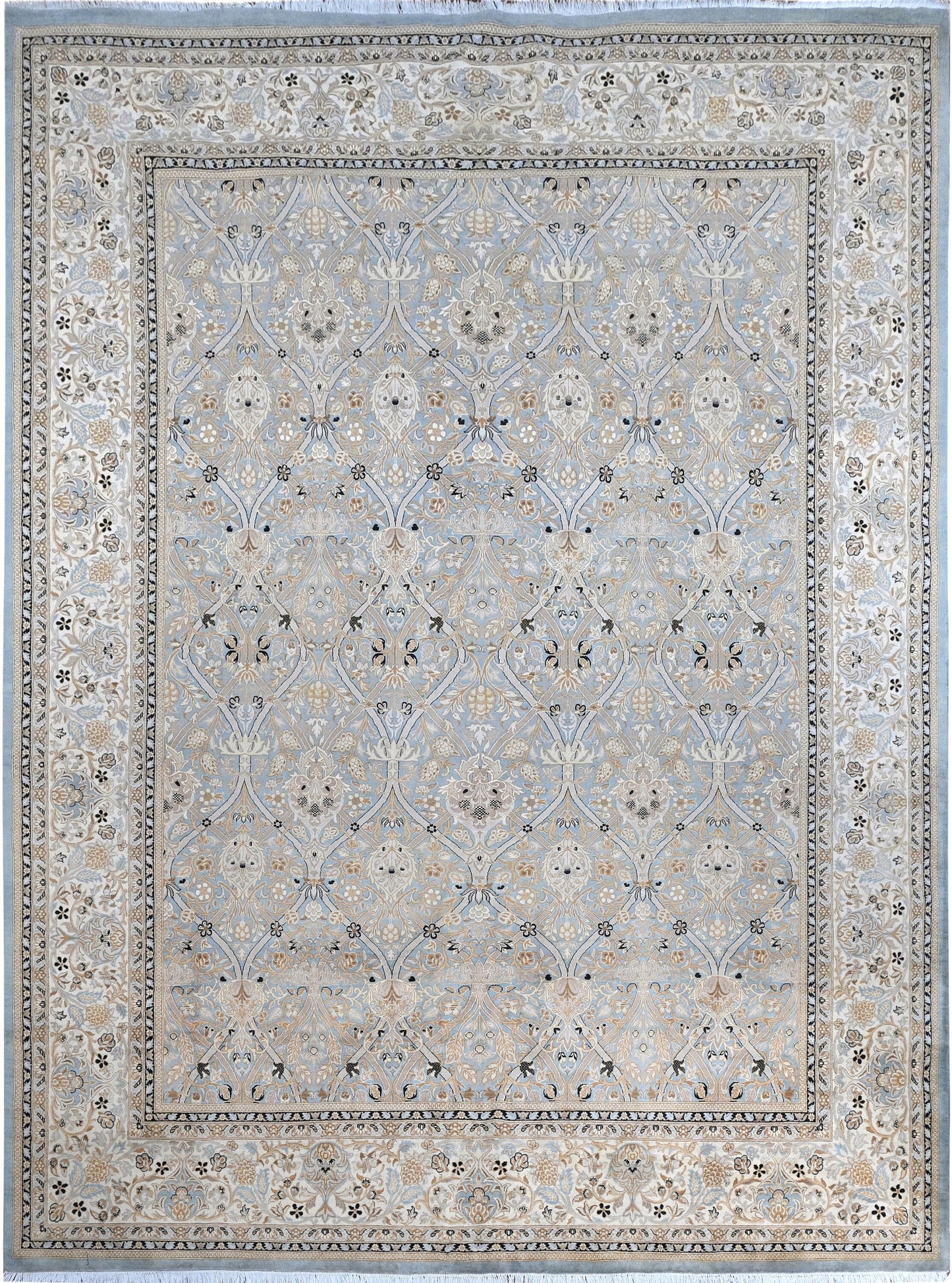 Tauris Trellis - Arts & Crafts by William Morris Carpet | 10'9" x 8' | European English Rug | New Hand-Knotted Area Rug