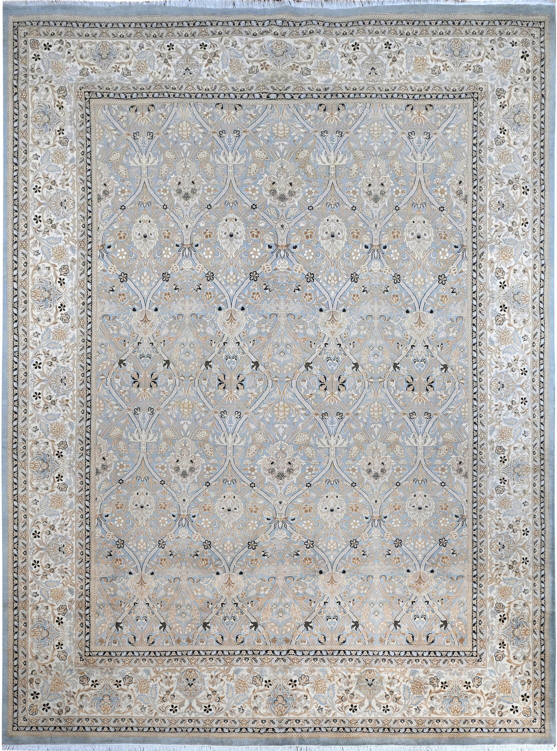 Tauris Trellis - Arts & Crafts by William Morris Carpet | 10'9" x 8' | European English Rug | New Hand-Knotted Area Rug