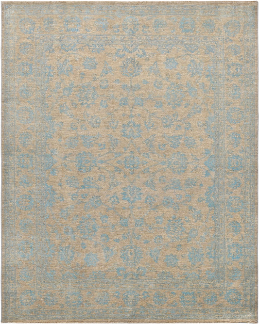 Resham Lotus Carpet | 10'2" x 8'1" | Pure Wool Rug | Genuine Hand-knotted Area Rug