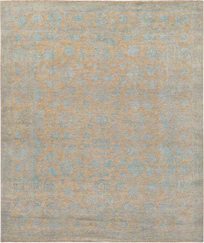 Resham Lotus Carpet | 9'9" x 8' | Pure Wool Rug | Genuine Hand-knotted Area Rug