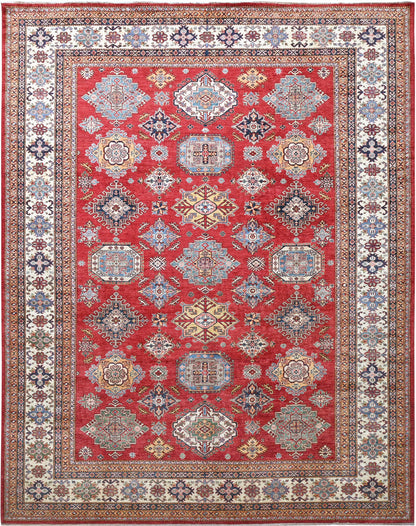 Kazakh Wool Carpet | 11'10" x 9'2" | Home Decor | Hand-Knotted Rug