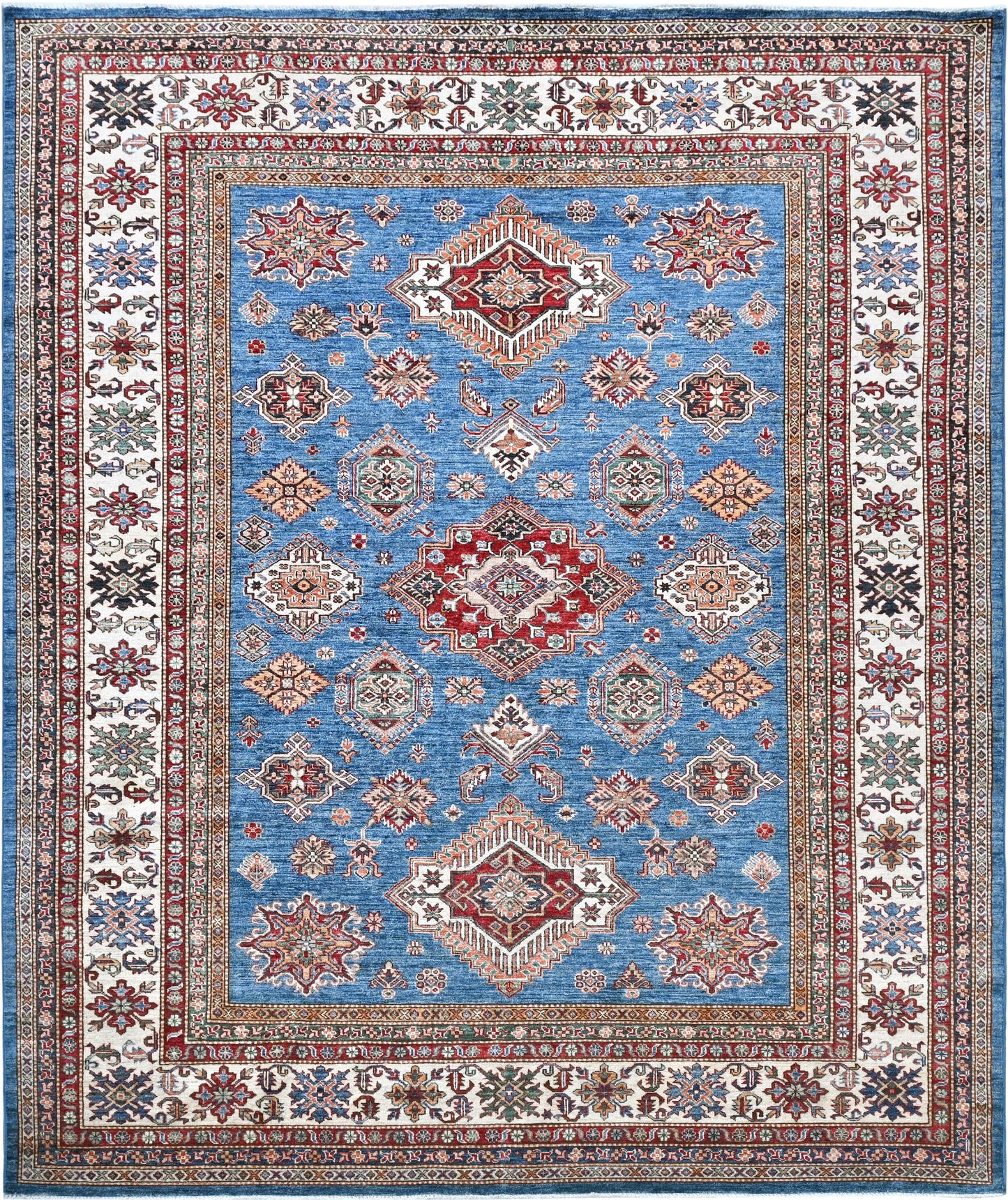 Kazakh Wool Carpet | 10' x 7'11" | Home Decor | Hand-Knotted Rug