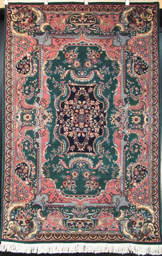 Savonnerie Wool Carpet | 7'1" x 4'8" | Home Decor | Hand-Knotted Area Rug