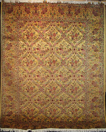 Savonnerie Silk and Wool Carpet | 12'4" x 9'2" | Home Decor | Hand-Knotted Area Rug