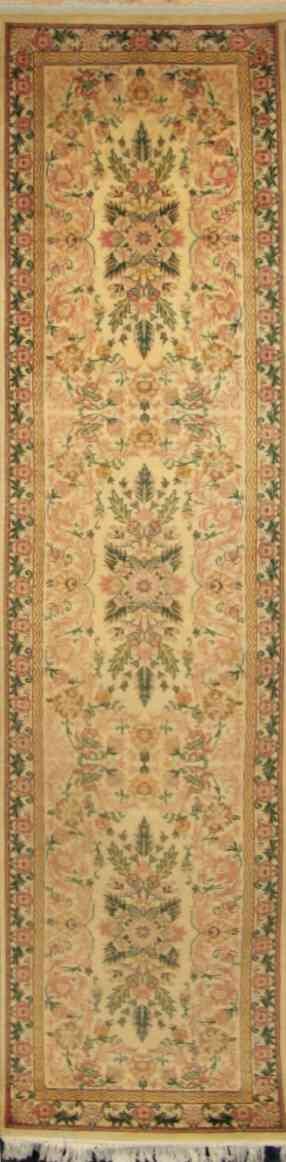 Aubusson Runner Rug | 10'4" x 2'7" | Genuine Hand-knotted Rug | Area Rug