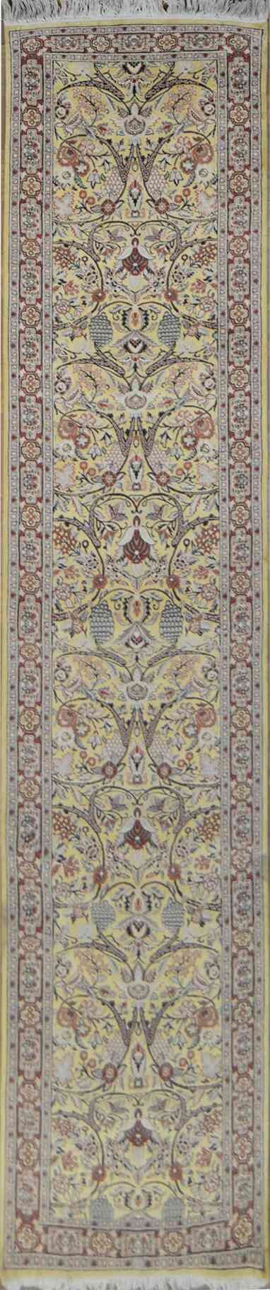 Ghoum Millefleurs Runner Rug | 12'4" x 2'7" | Genuine Hand-knotted Rug | Area Rug