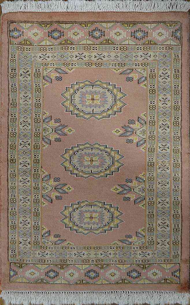 Princess Bokhara Wool Rug | 3'4" x 2'1" | Genuine Hand-knotted Carpet | New Wool Area Rug