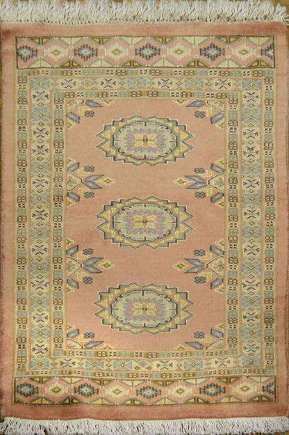 Princess Bokhara Rug | 3'3" x 2'2" | Genuine Hand-knotted Wool Area Rug