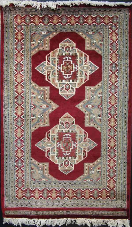 Bokhara Shalimar Gems Wool Carpet | 4' x 3' | Home Decor | Hand-knotted Area Rug