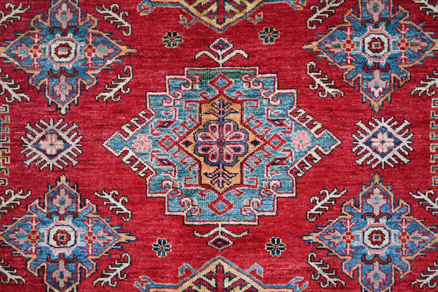 Kazakh Wool Carpet | 11'10" x 9'2" | Home Decor | Hand-Knotted Rug