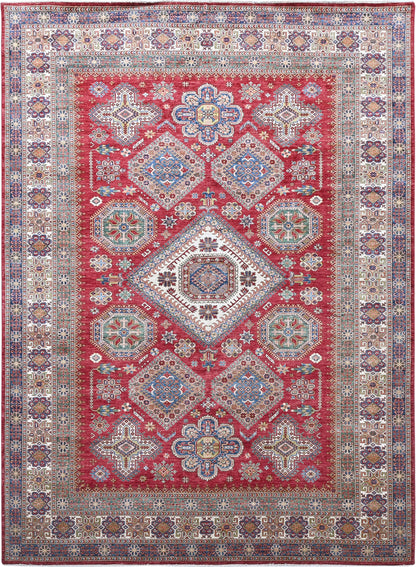 Kazakh Wool Carpet | 14'2" x 10' | Home Decor | Hand-Knotted Rug