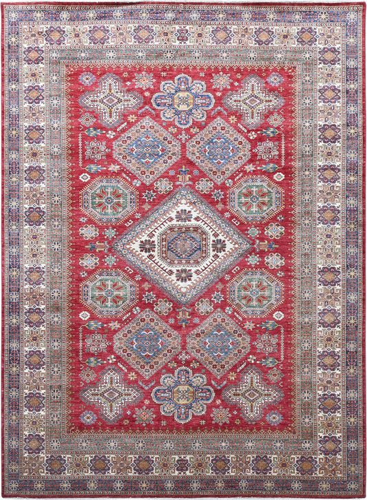 Kazakh Wool Carpet | 14'2" x 10' | Home Decor | Hand-Knotted Rug