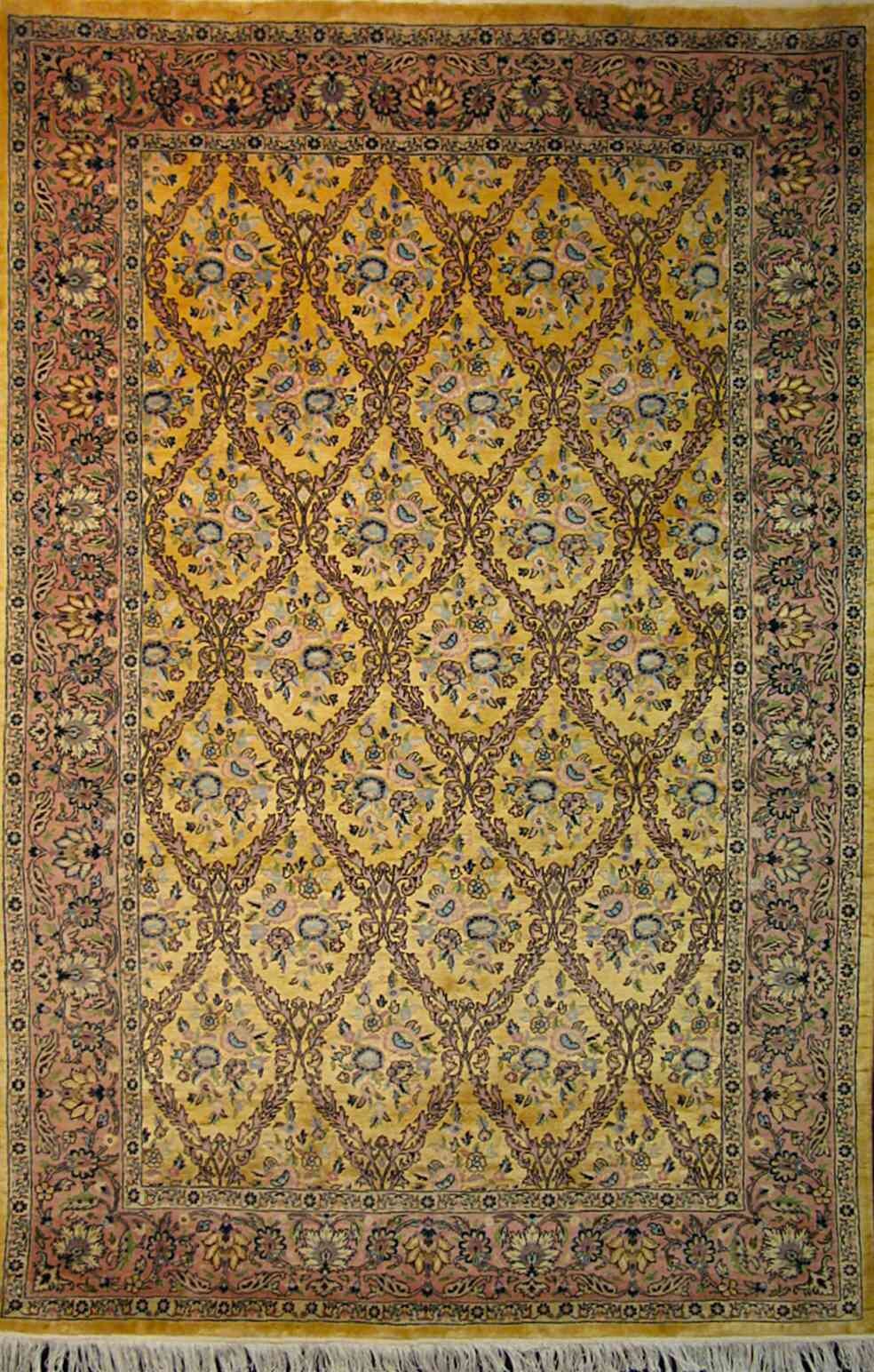 Ghoum Trellis - Arts and Crafts by William Morris Carpet | 8'7" x 5'7" | Home Decor | Hand-Knotted Area Rug