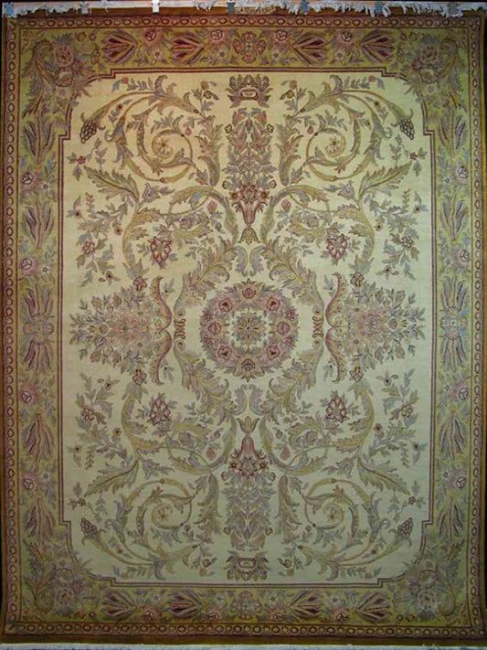 Aubusson Louis XV Wool Carpet | 10'8" x 8' | Home Decor | Hand-Knotted Area Rug