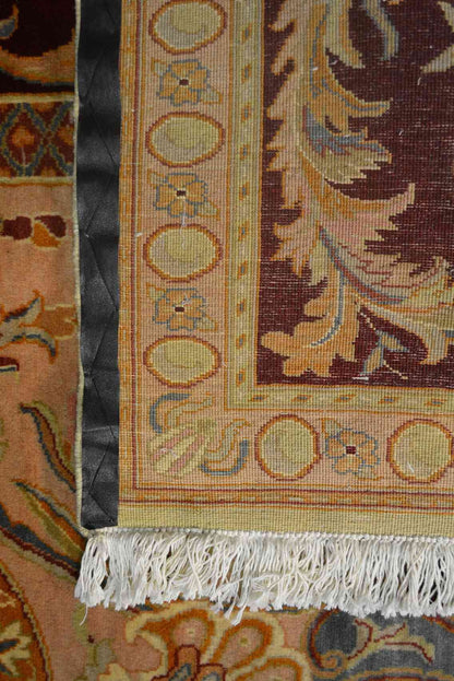 Aubusson Wool pile Carpet | 8'11" x 6'3" | Hand-knotted Savonerie Rug | All Natural Organic Dyes