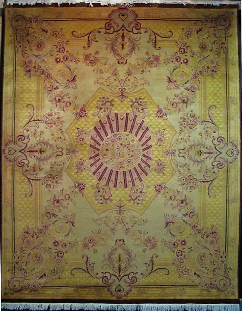 Savonnerie Wool Carpet | 10'2" x 7'11" | Home Decor | Hand-Knotted Area Rug