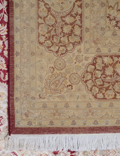 Hispahan Nagshe | 12'3" x 9'2" | Brand New Silk Carpet | Hand-Knotted Area Rug