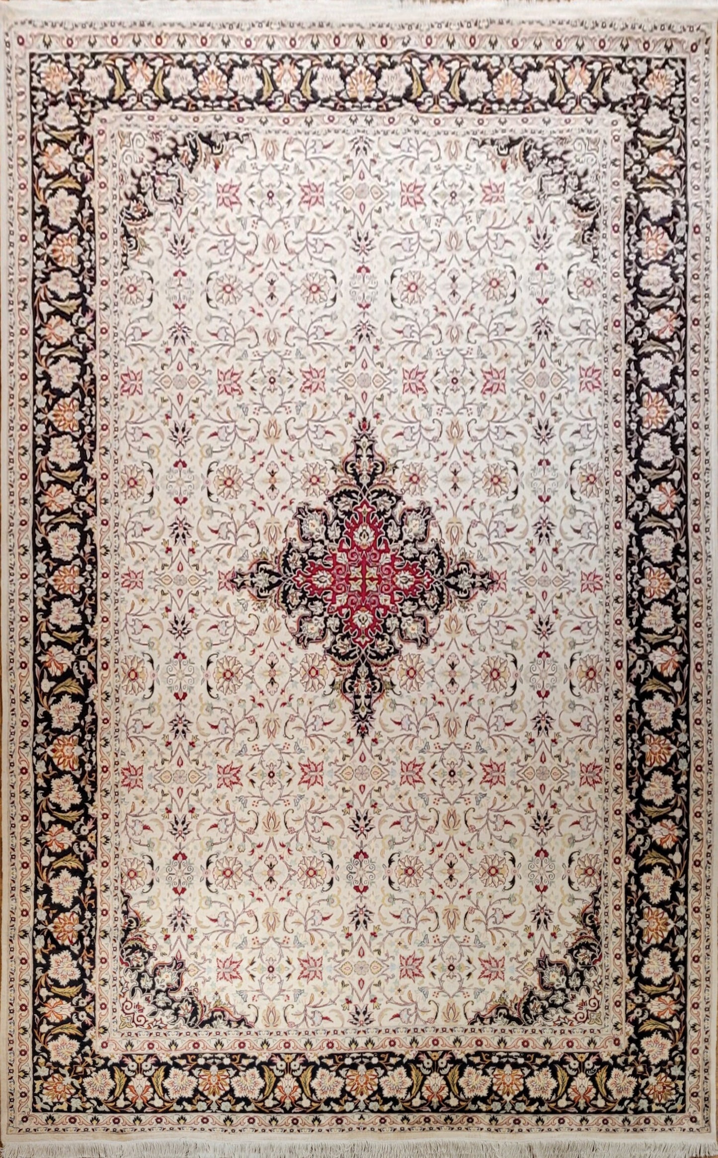 Ghoum Silk Carpet | 14'9" x 9'2" | Brand New Silk Carpet | Hand-Knotted Area Rug