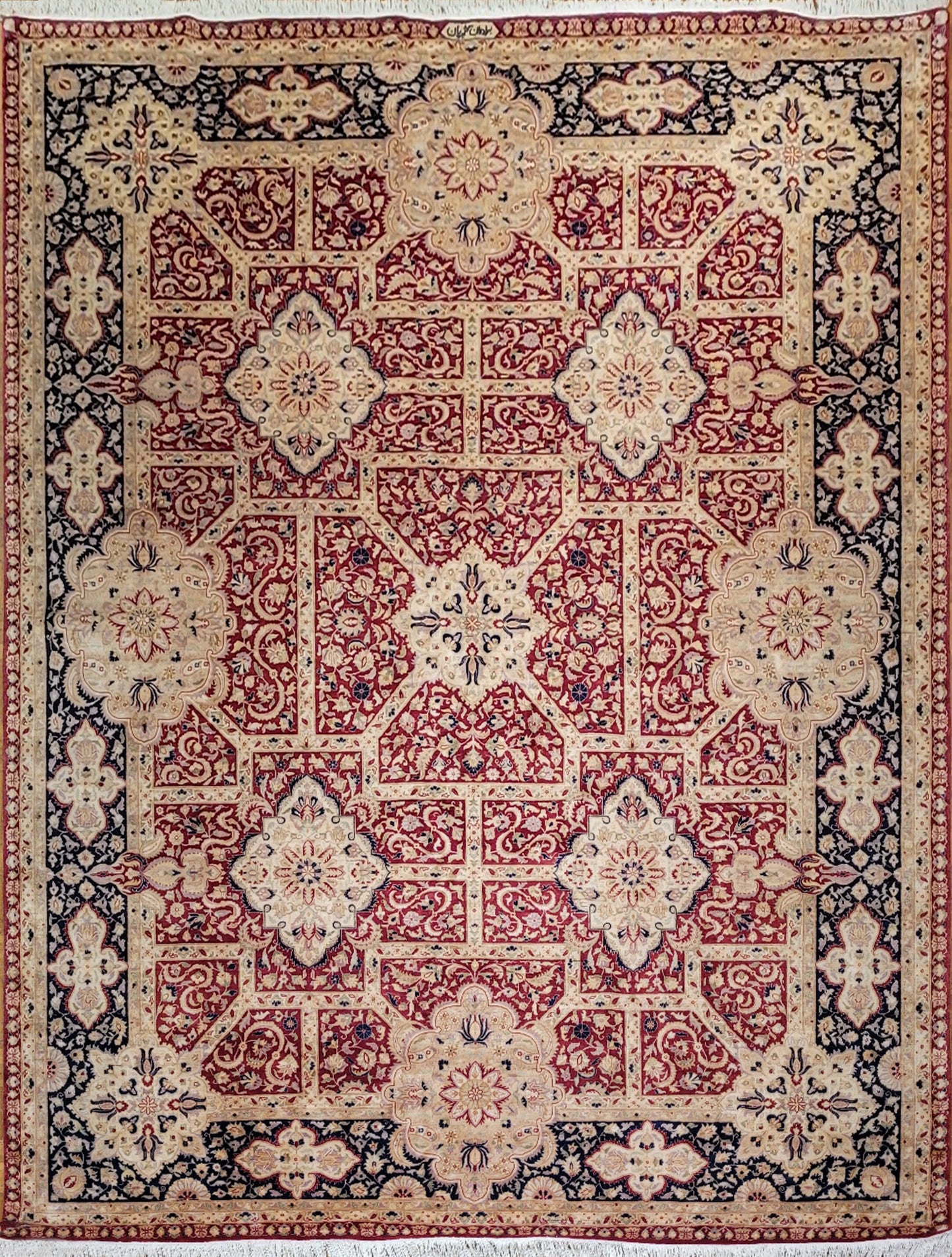 Ghoum Silk Carpet | 12'3" x 9'1" | Brand New Silk Carpet | Hand-Knotted Area Rug