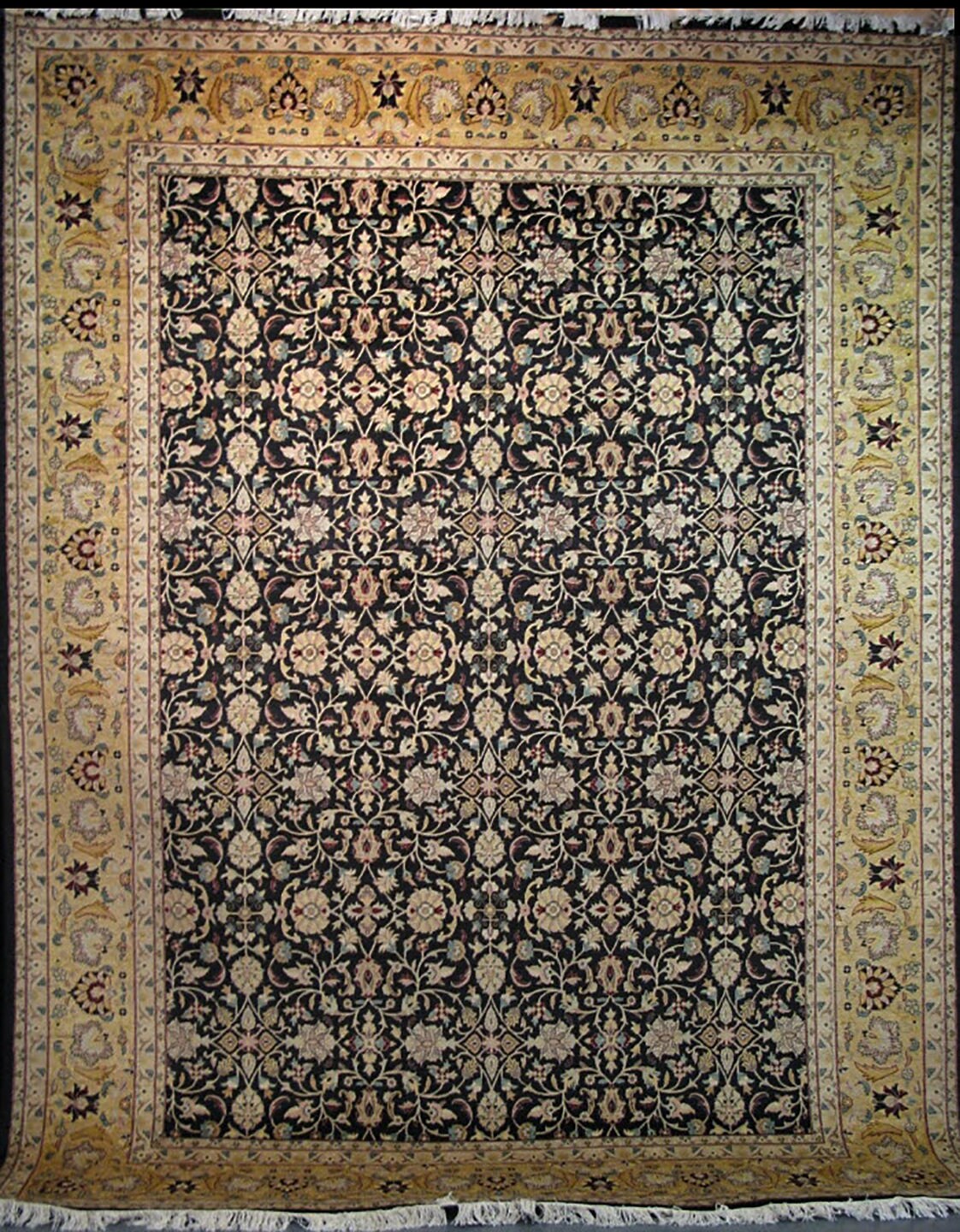 Tauris Millefleurs Silk Carpet | 12'2" x 8'10" | Brand New Silk Carpet | Hand-Knotted Area Rug