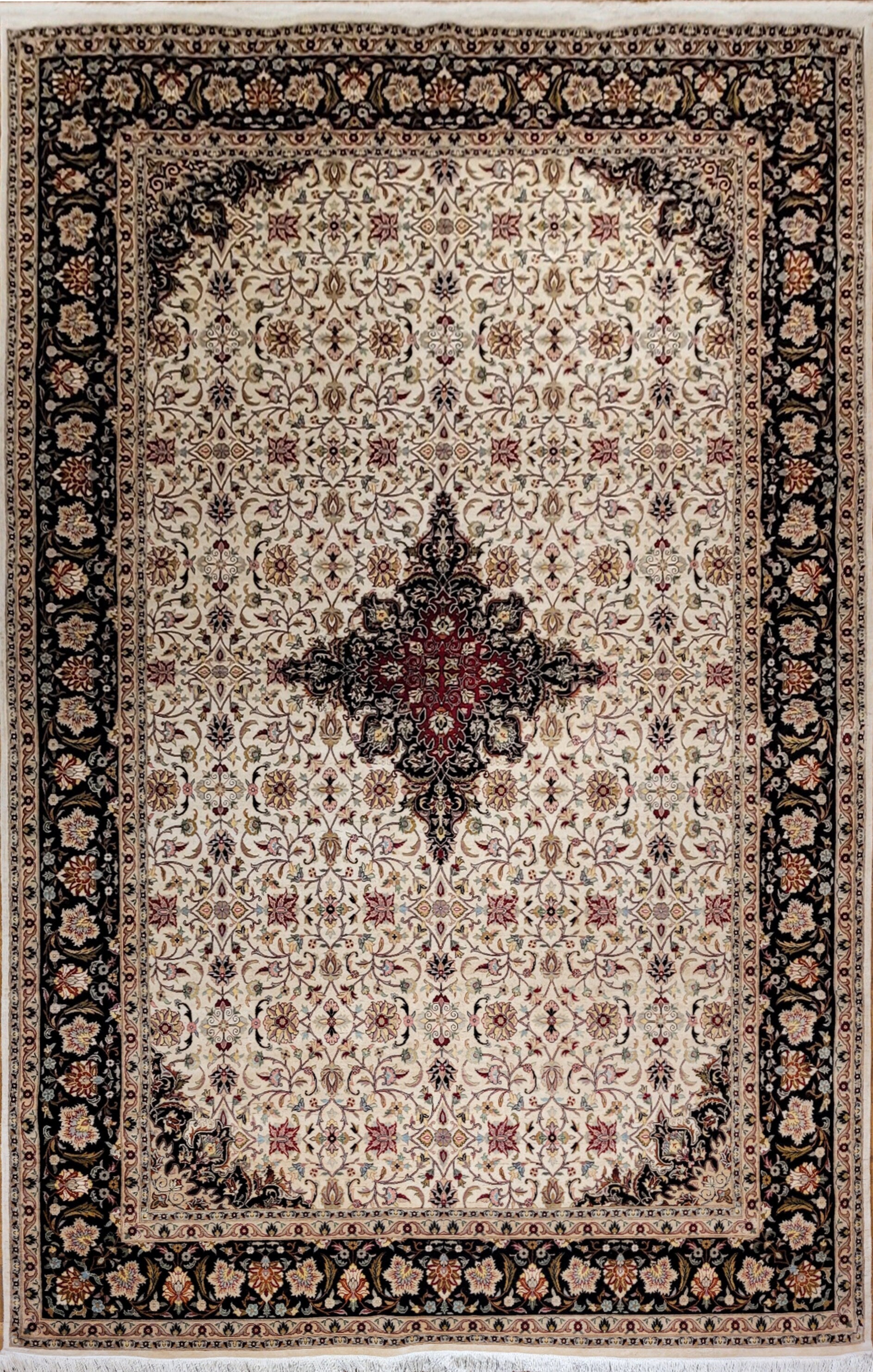 Ghoum Silk Carpet | 14'9" x 9'2" | Brand New Silk Carpet | Hand-Knotted Area Rug