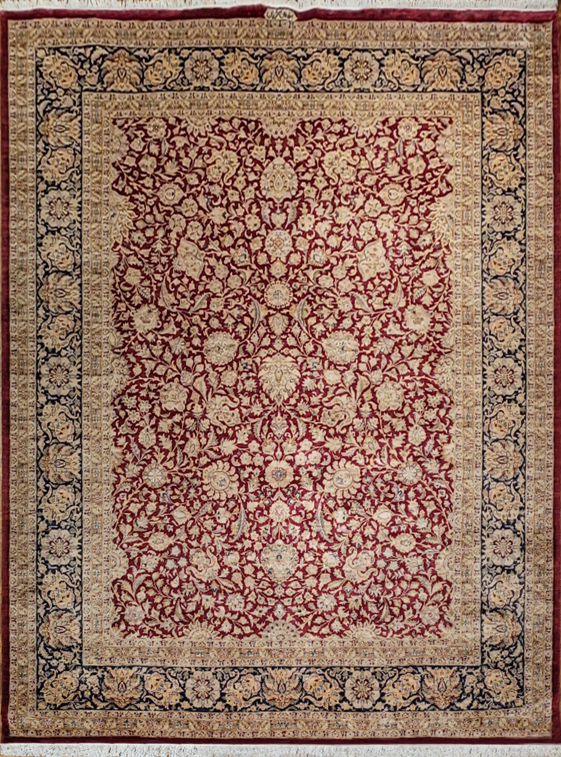 Ghoum - Tree of Life Carpet | 12'4" x 9' | Brand New Silk Carpet | Hand-Knotted Area Rug