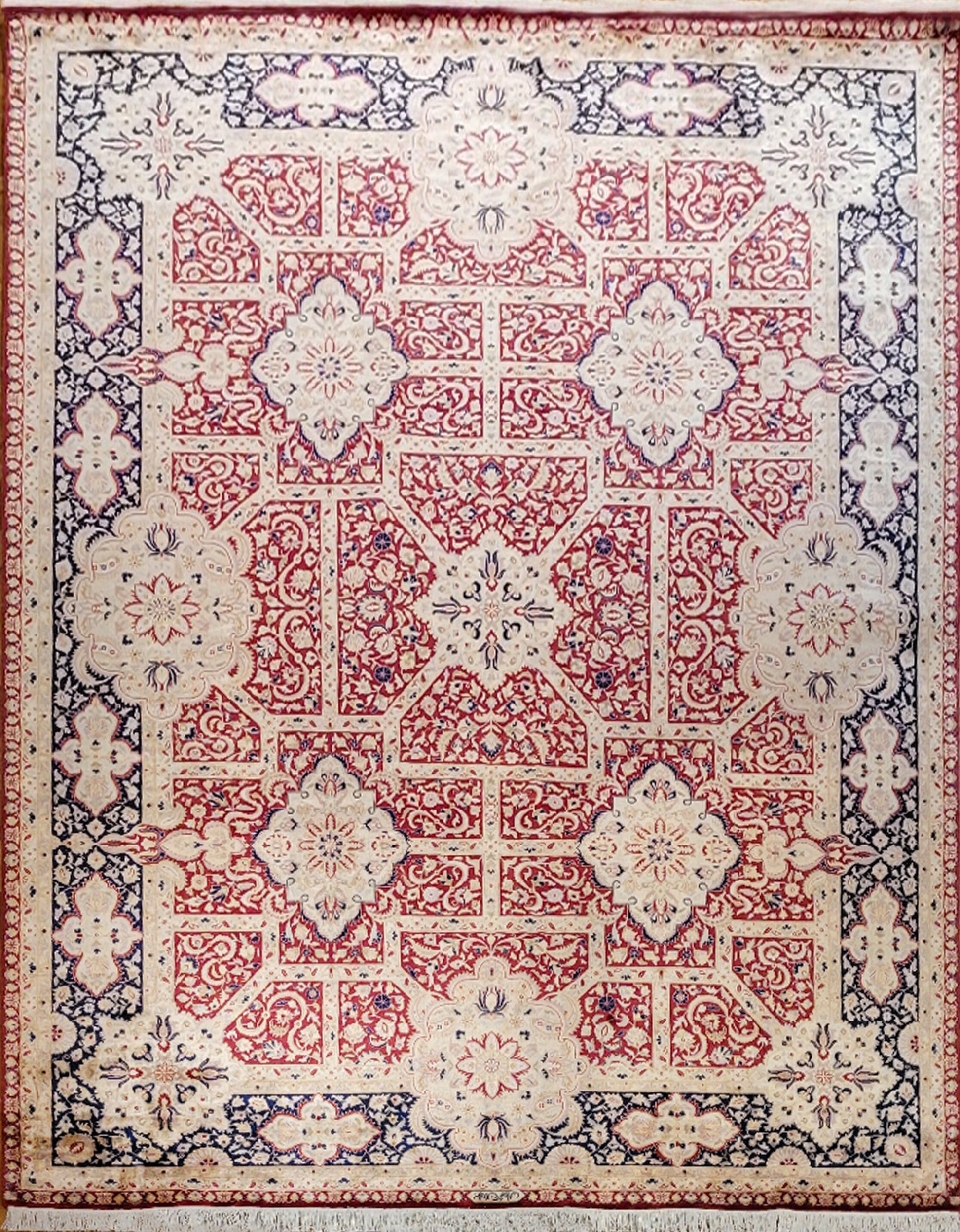 Ghoum Silk Carpet | 12'3" x 9'1" | Brand New Silk Carpet | Hand-Knotted Area Rug