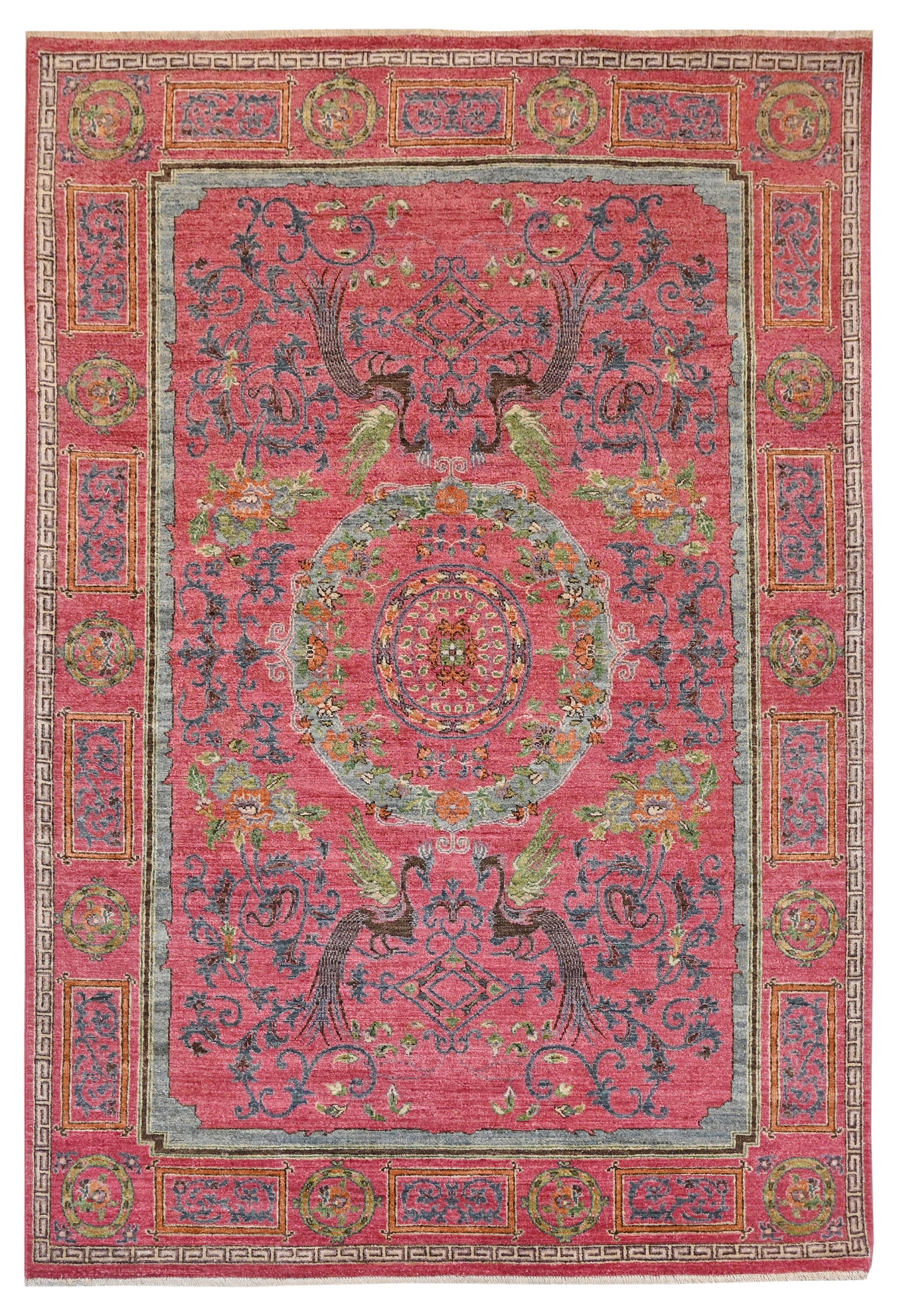 Pavo Cristatus Carpet | 9'1" x 6' | Home Decor | Hand-knotted Area Rug