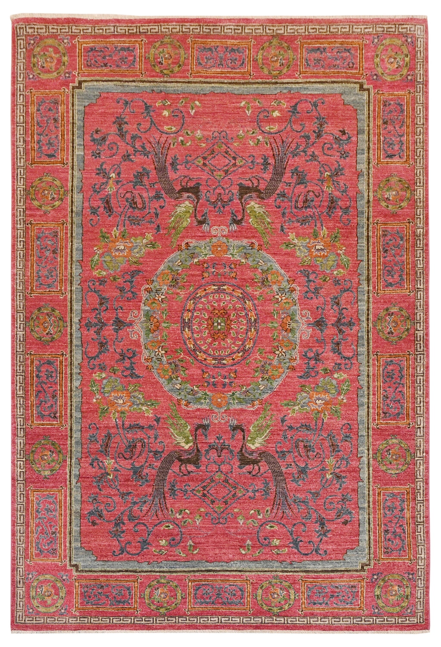 Pavo Cristatus Carpet | 9'1" x 6' | Home Decor | Hand-knotted Area Rug