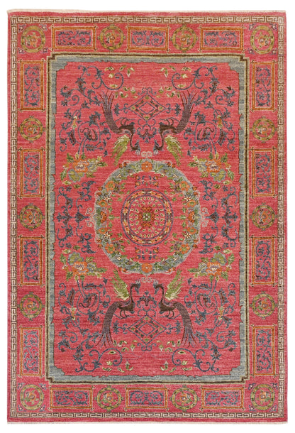 Pavo Cristatus Carpet | 9'1" x 6' | Home Decor | Hand-knotted Area Rug