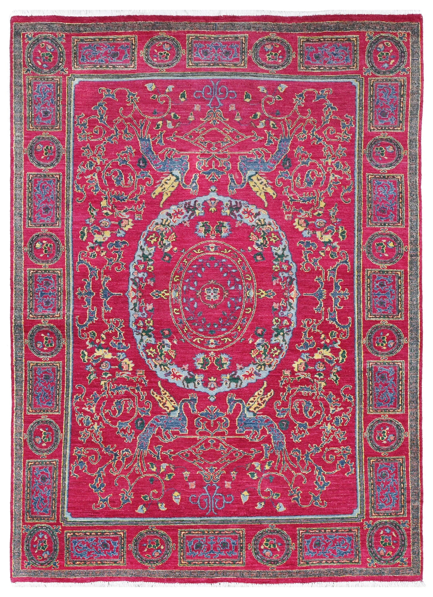 Pavo Cristatus Carpet | 9'1" x 6' | Home Decor | Hand-knotted Area Rug