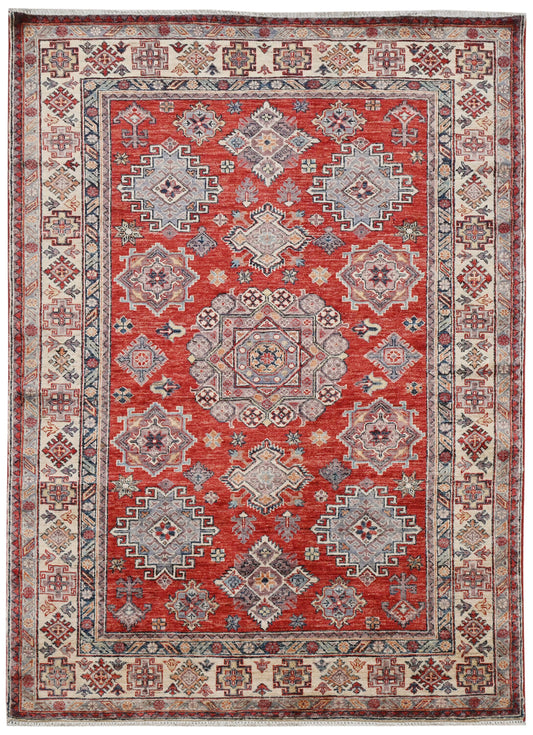 Kazakh Wool Carpet | 6'7" x 4'11" | Home Decor | Hand-Knotted Area Rug