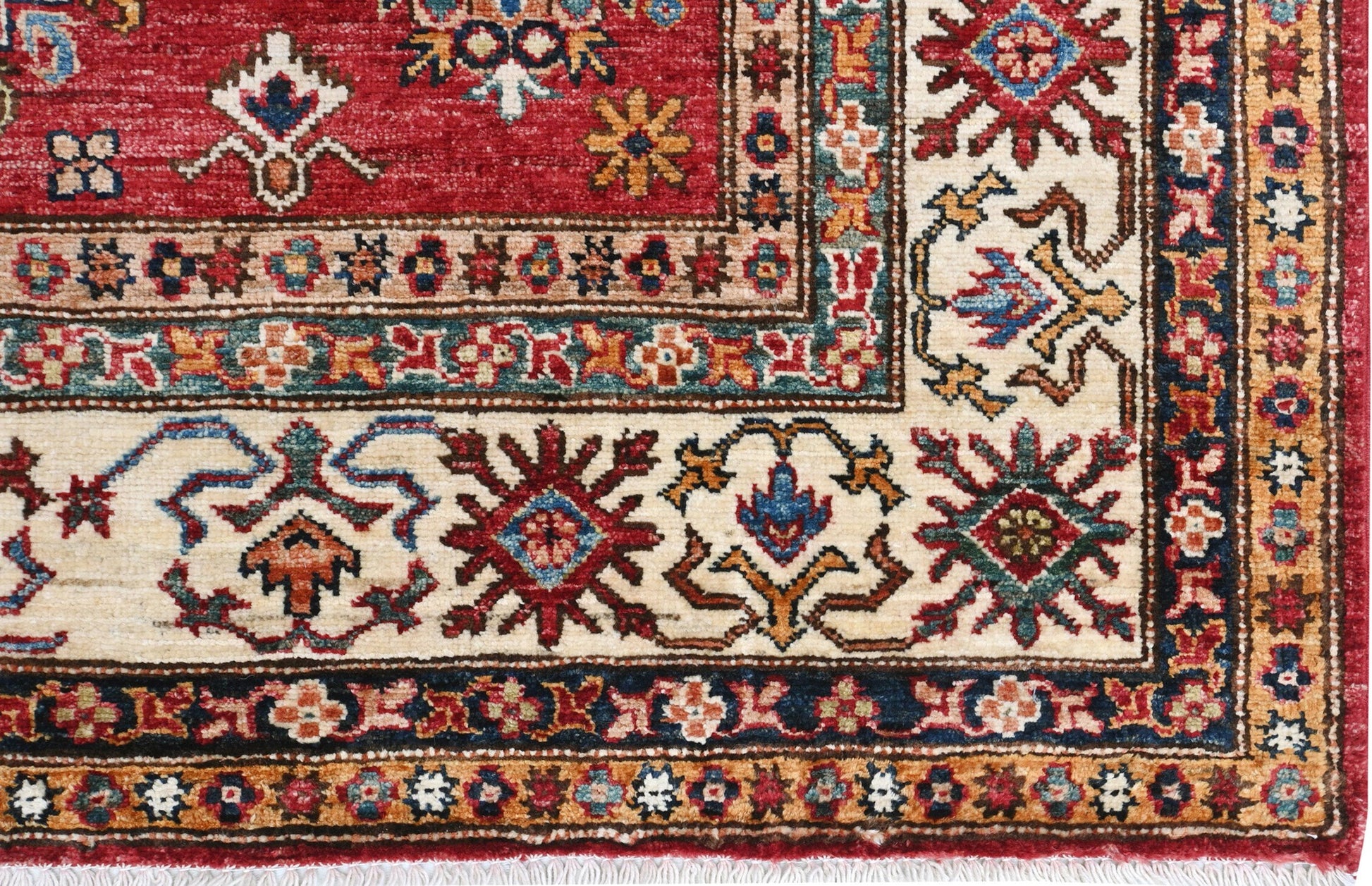 Kazakh Wool Carpet | 8'5" x 5' | Home Decor | Hand-Knotted Rug