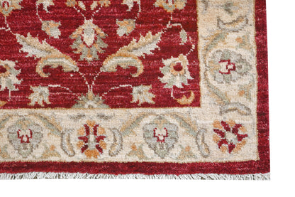 Paktia Lotus Vines Rug | 4'x 2'6'' | Home Decor | Red Wool Area Rug