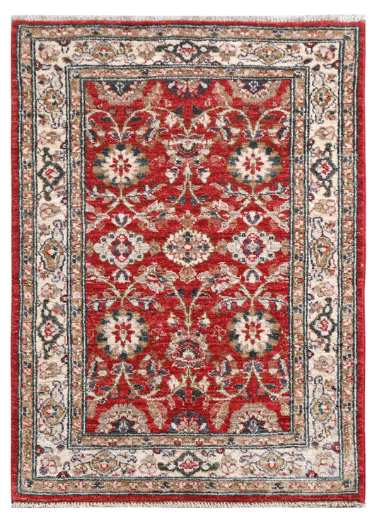 Paktia Lotus Vines Rug | 3'11''x 2'7'' | Home Decor | Red Wool Area Rug