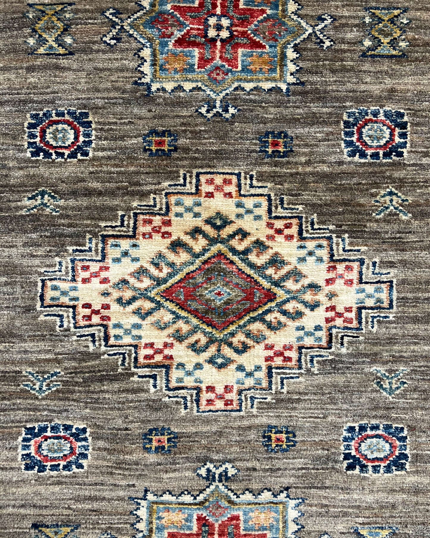 Kazakh Runner Carpet | 12'5" x 2'11" | Home Decor | Wool Rug